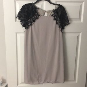 Charlotte Russe dress purple/gray lace sleeves M